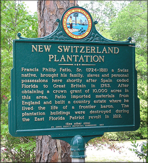 New Switzerland Plantation historical marker in Switzerland along State Road 13