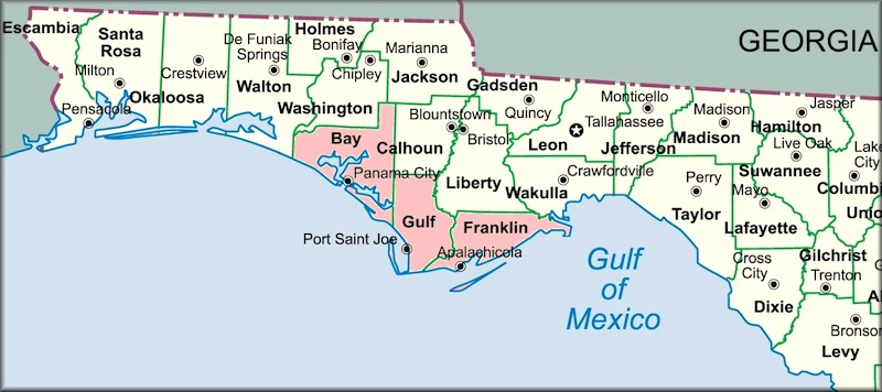 Florida Panhandle County Map