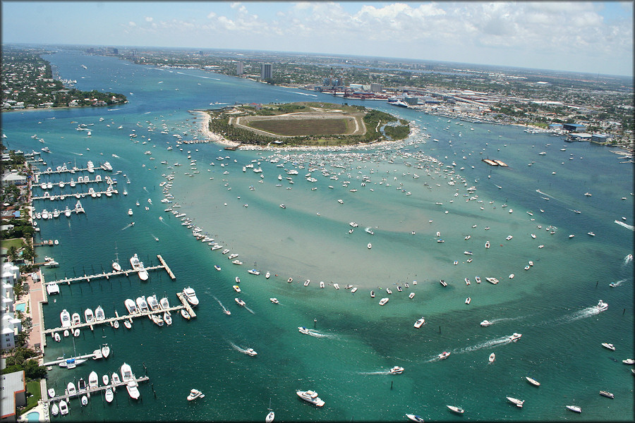 Aerial View Of Peanut Island/Palm Beach Inlet On A Weekend (5/30/2010)